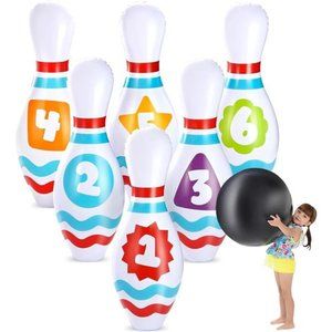 Giant Inflatable Bowling Set for Kids and Adults, Christmas Birthday Party Games